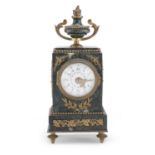 SMALL TABLE CLOCK IN GREEN MARBLE 19TH CENTURY