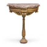 SINGLE-LEG DEMILUNE CONSOLE VENICE LATE 18th CENTURY