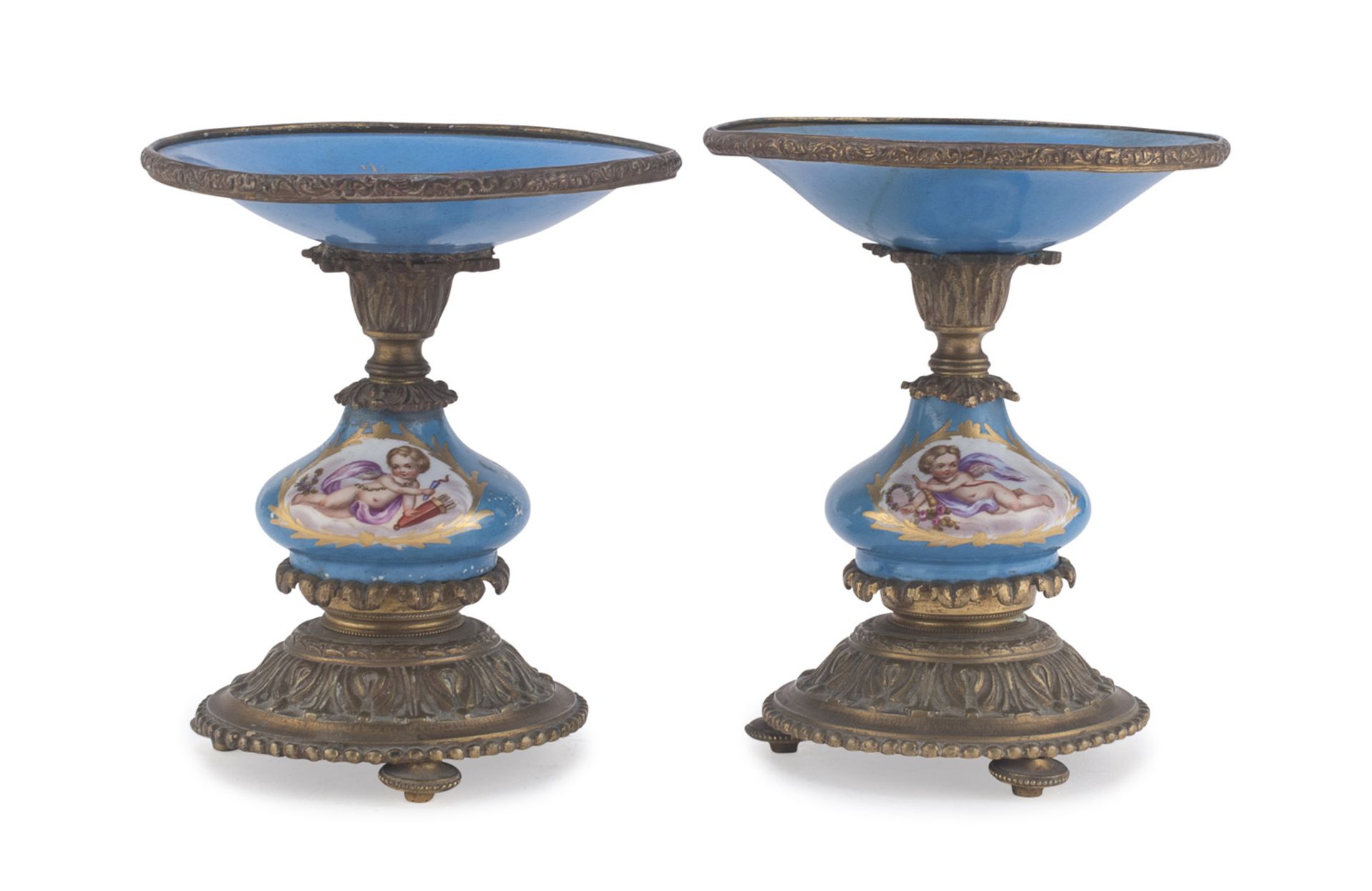 PAIR OF PORCELAIN STANDS SEVRES MID-19TH CENTURY