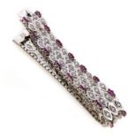 WHITE GOLD BRACELET WITH RUBIES AND DIAMONDS