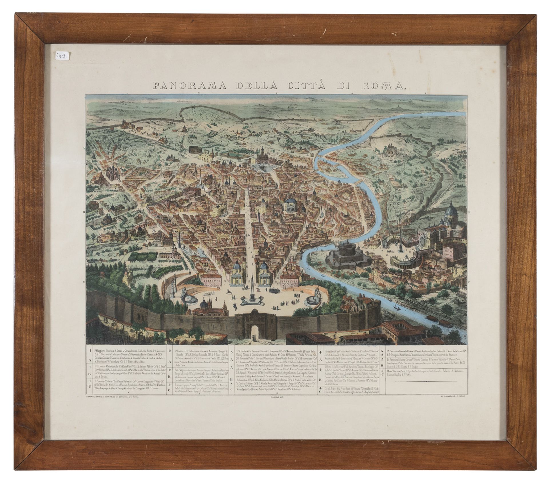 ITALIAN ENGRAVING OF PANORAMA OF THE CITY OF ROME EARLY 20TH CENTURY