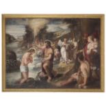 OIL PAINTING OF THE BAPTISM OF JESUS __BY PAOLO FIAMMINGO (1540 ca.-1596)