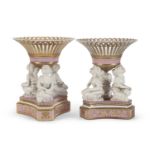 PAIR OF PORCELAIN CENTERPIECES JACOB PETIT FRANCE 19TH CENTURY