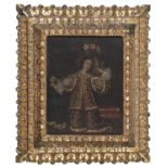 SPANISH OIL PAINTING OF A SAINT 17TH CENTURY