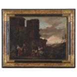 TWO OIL PAINTINGS OF POPULAR SCENES 17TH CENTURY