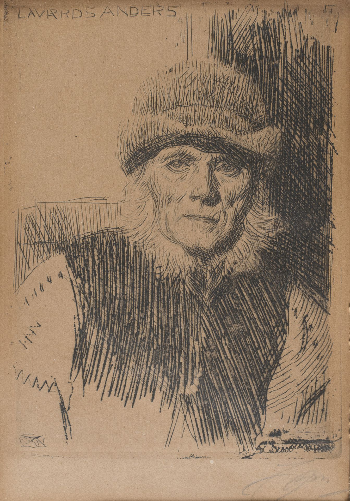 PORTRAIT ENGRAVING BY ANDERS LEONARD ZORN (1860-1920)