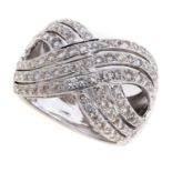 WHITE GOLD BAND RING WITH DIAMONDS