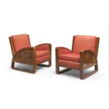PAIR OF BEECH ARMCHAIRS FRANCE 1920s