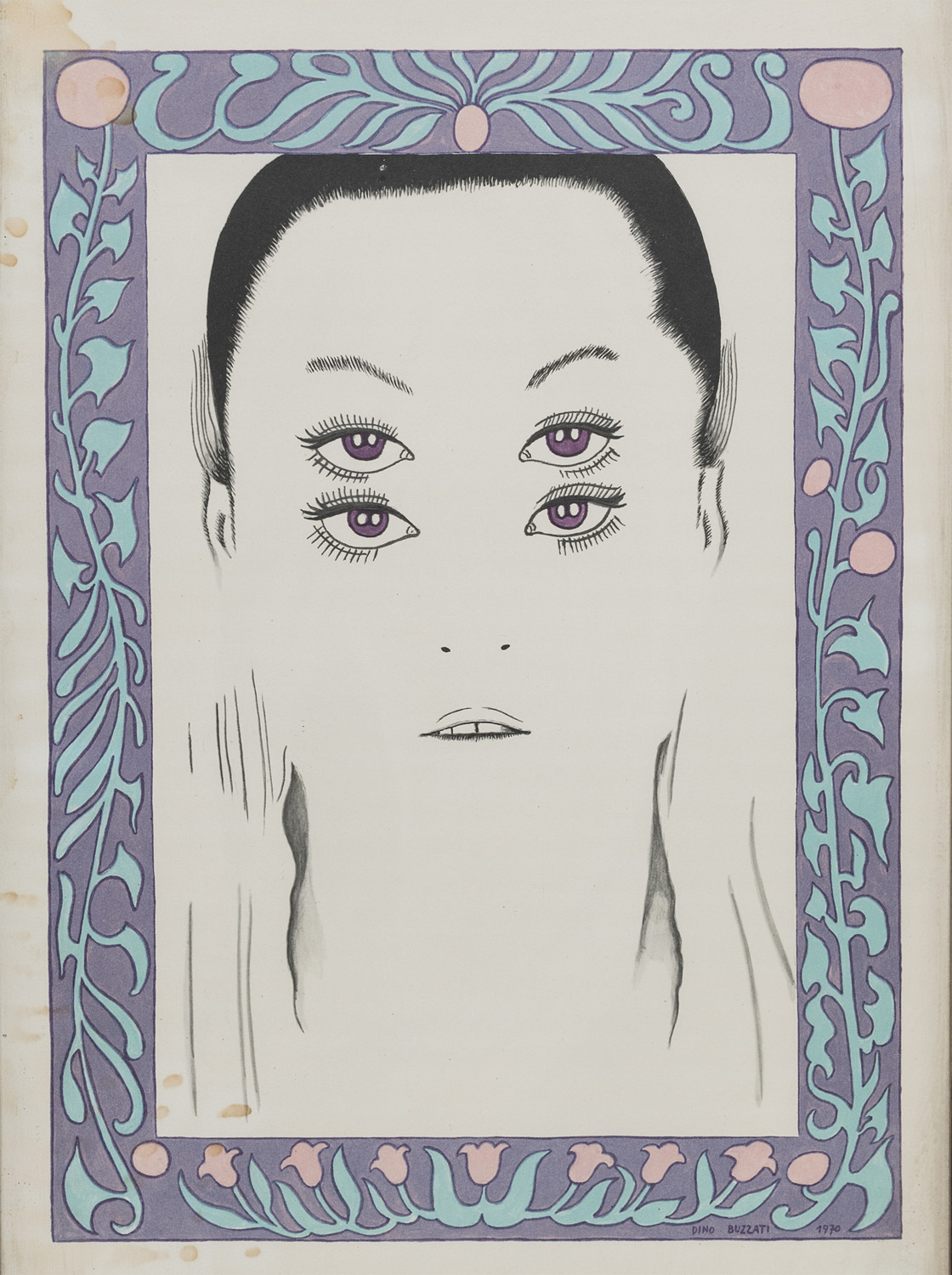 PRINT OF A WORK BY DINO BUZZATI 1970