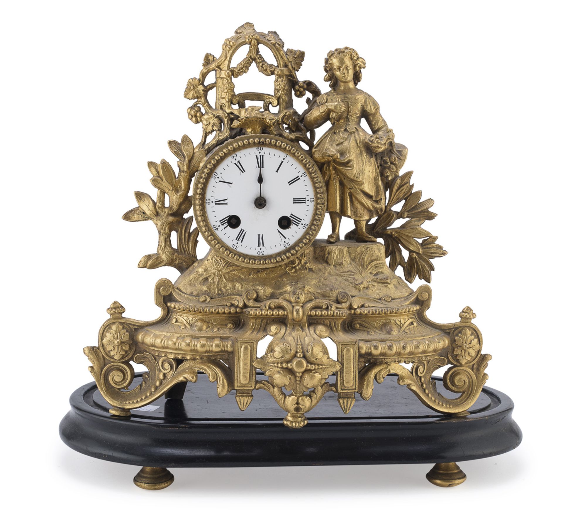 GILDED TABLE CLOCK 19TH CENTURY