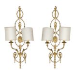 PAIR OF GILTWOOD WALL LAMPS 19TH CENTURY