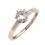 WHITE GOLD SOLITAIRE RING WITH DIAMOND