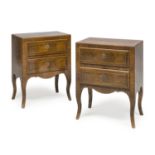 PAIR OF BEDSIDE TABLES IN PURPLE EBONY 20TH CENTURY