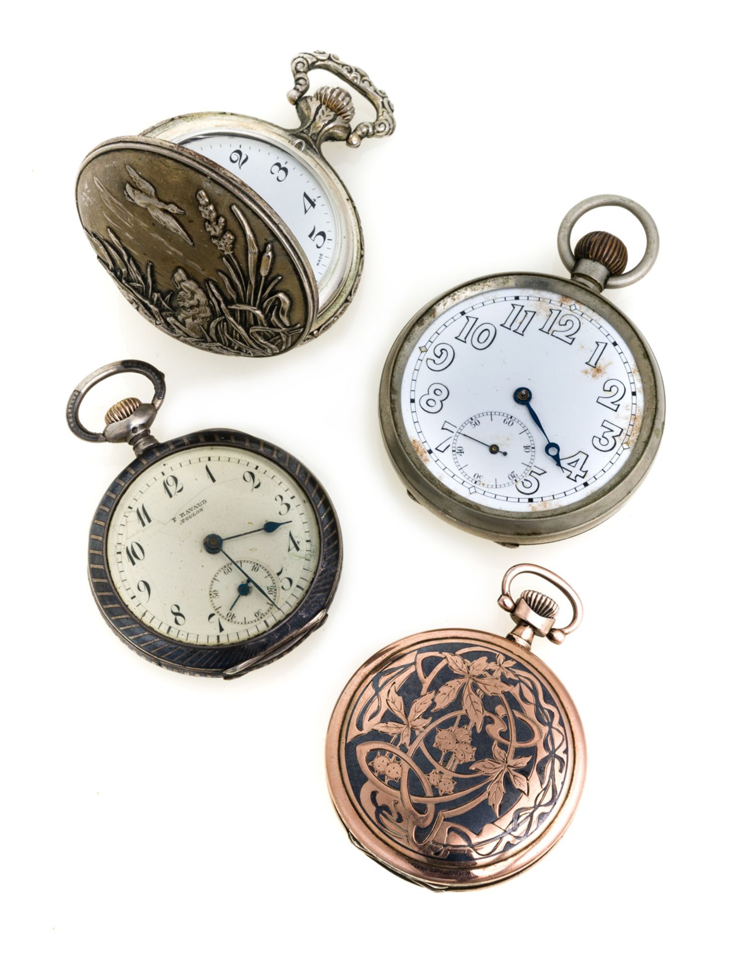 FOUR POCKET WATCHES LUCERNE RAVAUD AND VIGCANTA