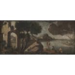 NEAPOLITAN OIL PAINTING OF A COASTAL VIEW 18TH CENTURY