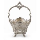 SWEETS BASKET IN SILVER AND CRYSTAL GERMANY EARLY 20TH CENTURY