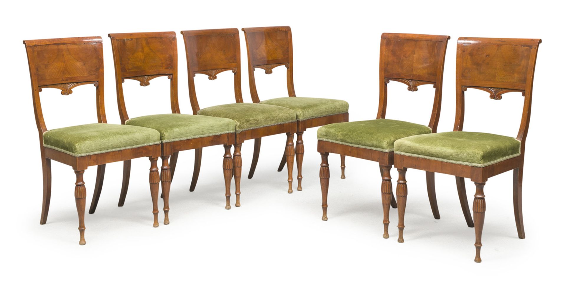 SIX CHAIRS IN CHERRY PROBABLY TUSCANY EARLY 19TH CENTURY