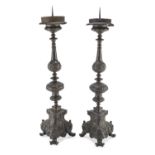 PAIR OF BRONZE CANDLESTICKS CENTRAL ITALY 18TH CENTURY