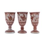 THREE JAPANESE PORCELAIN GLASSES EARLY 20TH CENTURY.