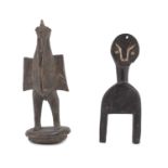 TWO IVORY COAST SENUFO SCULPTURES 20TH CENTURY.