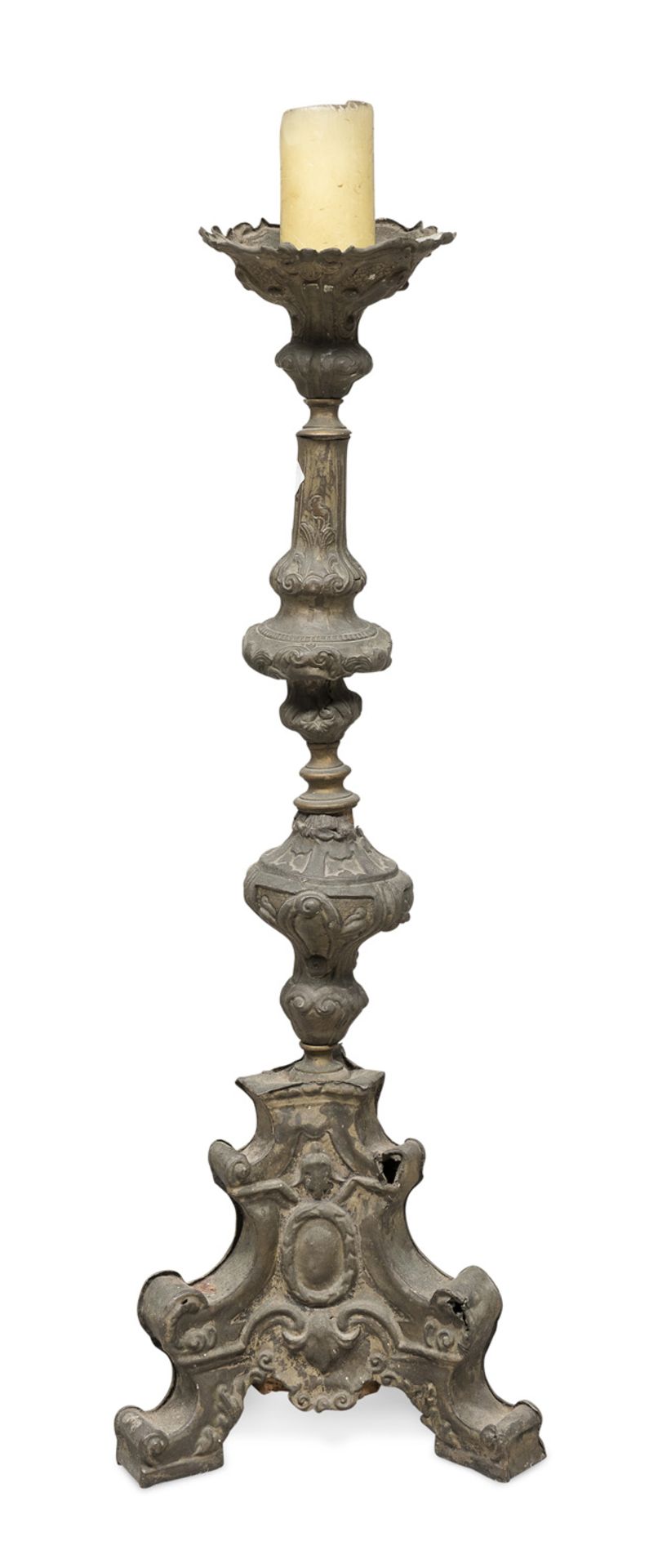 SILVER-PLATED CANDLESTICK 18TH CENTURY