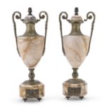 PAIR OF VASES IN PINK MARBLE 19TH CENTURY