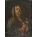 ROMAN OIL PAINTING OF MATER DOLOROSA 18TH CENTURY