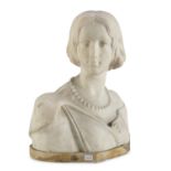 MARBLE BUST OF A WOMAN LATE 19TH CENTURY