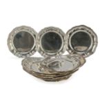 TWELVE SILVER SAUCERS ITALY 20TH CENTURY