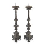 PAIR OF BRONZE CANDLESTICKS CENTRAL ITALY 18TH CENTURY