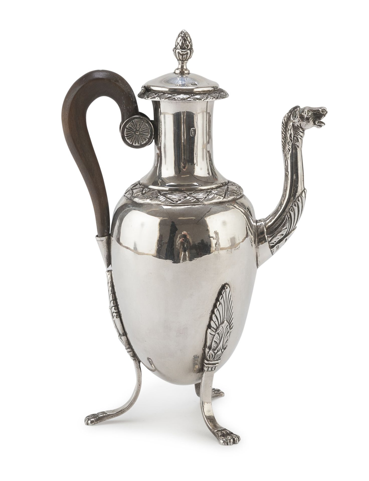 SMALL SILVER COFFEE POT PROBABLY FRANCE LATE 18TH CENTURY