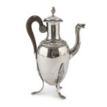 SMALL SILVER COFFEE POT PROBABLY FRANCE LATE 18TH CENTURY