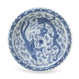 A CHINESE WHITE AND BLUE PORCELAIN BOWL 20TH CENTURY.