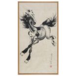 A CHINESE SCHOOL INK DRAWING ON PAPER DEPICTING HORSE. 20TH CENTURY.