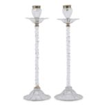 PAIR OF GLASS CANDLESTICKS EARLY 20TH CENTURY
