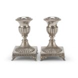 PAIR OF SMALL SILVER CANDLESTICKS FLORENCE 1944/1968