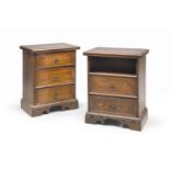 PAIR OF WALNUT BEDSIDE TABLES LATE 19TH CENTURY