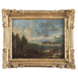 DUTCH OIL PAINTING OF A LANDSCAPE LATE 17TH CENTURY