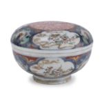 A JAPANESE POLYCHROME ENAMELED PORCELAIN CASE 19TH CENTURY.