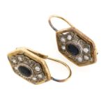 GOLD EARRINGS WITH SAPPHIRES AND DIAMONDS