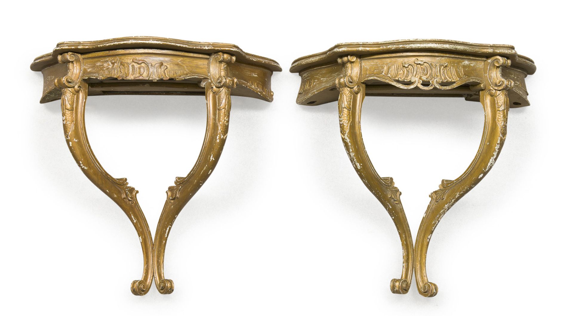 PAIR OF SMALL HANGING CONSOLES LATE 19TH CENTURY