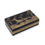 A JAPANESE LACQUERED WOOD BOX 20TH CENTURY