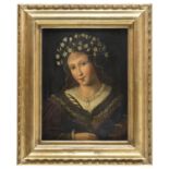 OIL PAINTING OF ST CATHERINE OF ALESSANDRIA BY FOLLOWER OF BERNARDINO LUINI (1481-1532)