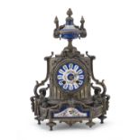 TABLE CLOCK IN BRONZE AND PORCELAIN 19TH CENTURY