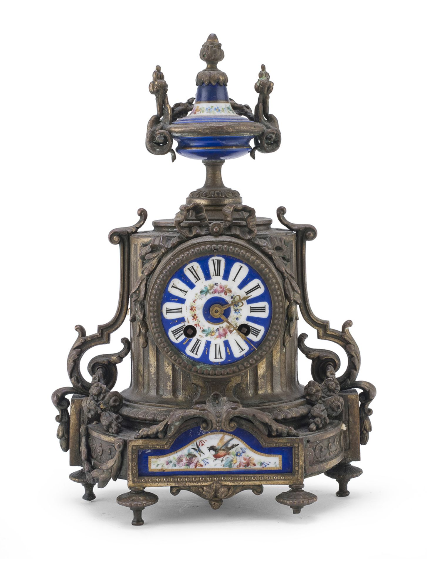 TABLE CLOCK IN BRONZE AND PORCELAIN 19TH CENTURY