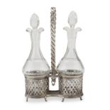 SILVER AND CRYSTAL OIL CRUET MANTUA 18TH CENTURY