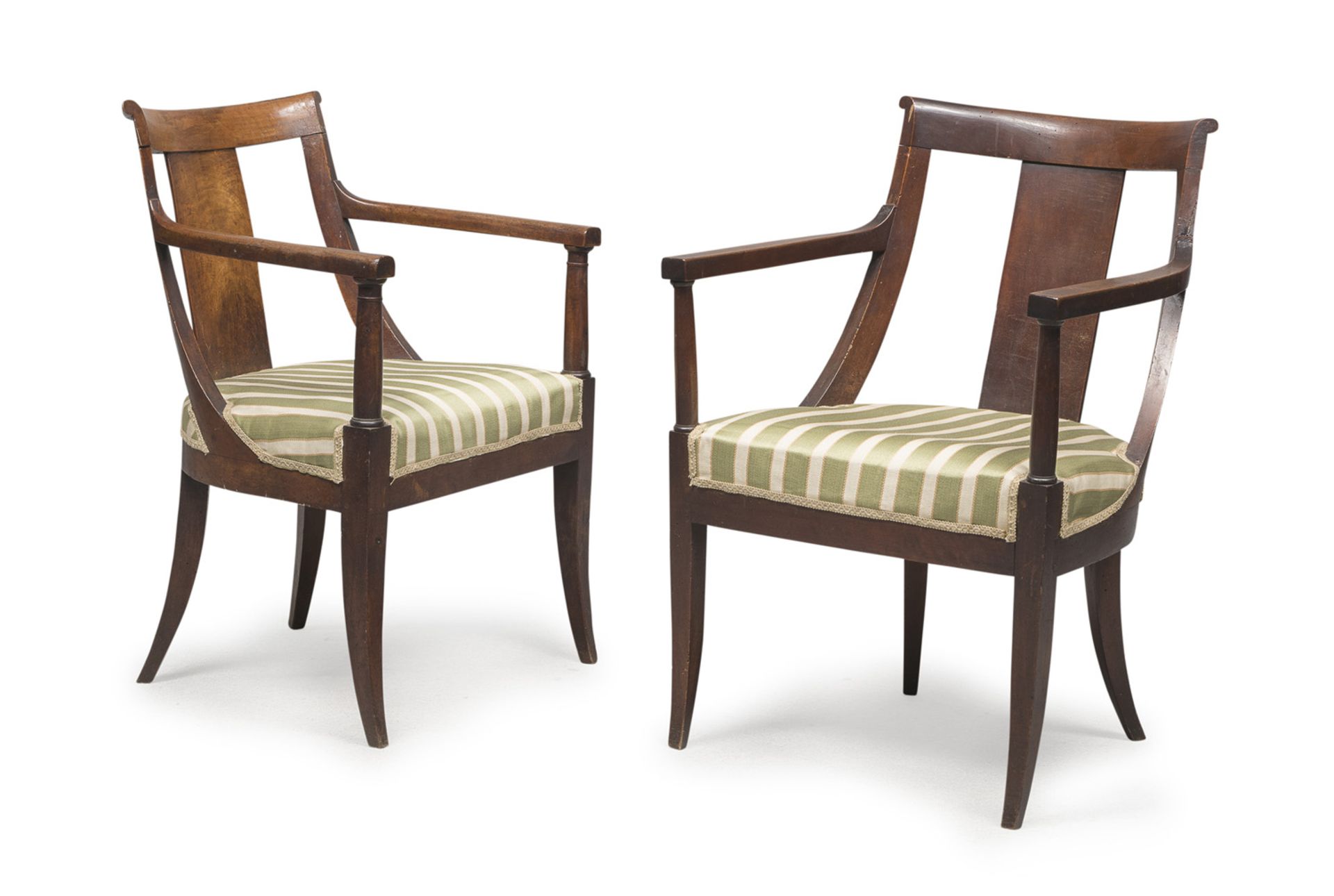 PAIR OF MAHOGANY ARMCHAIRS FRANCE DIRECTORY PERIOD