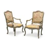 PAIR OF WOODEN ARMCHAIRS PROBABLY VENICE 18TH CENTURY