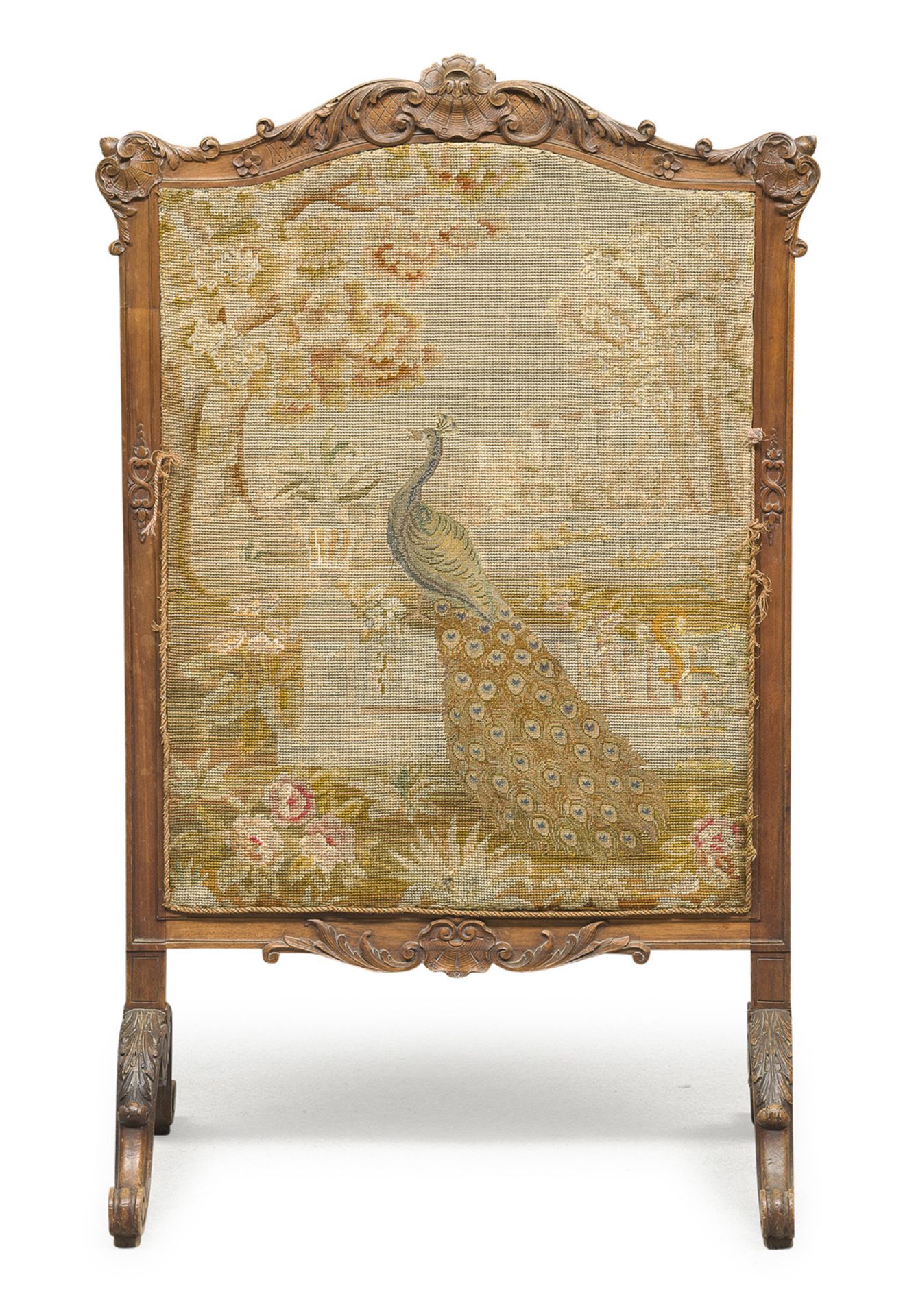 SCREEN WITH TAPESTRY PROBABLY FRANCE 19TH CENTURY