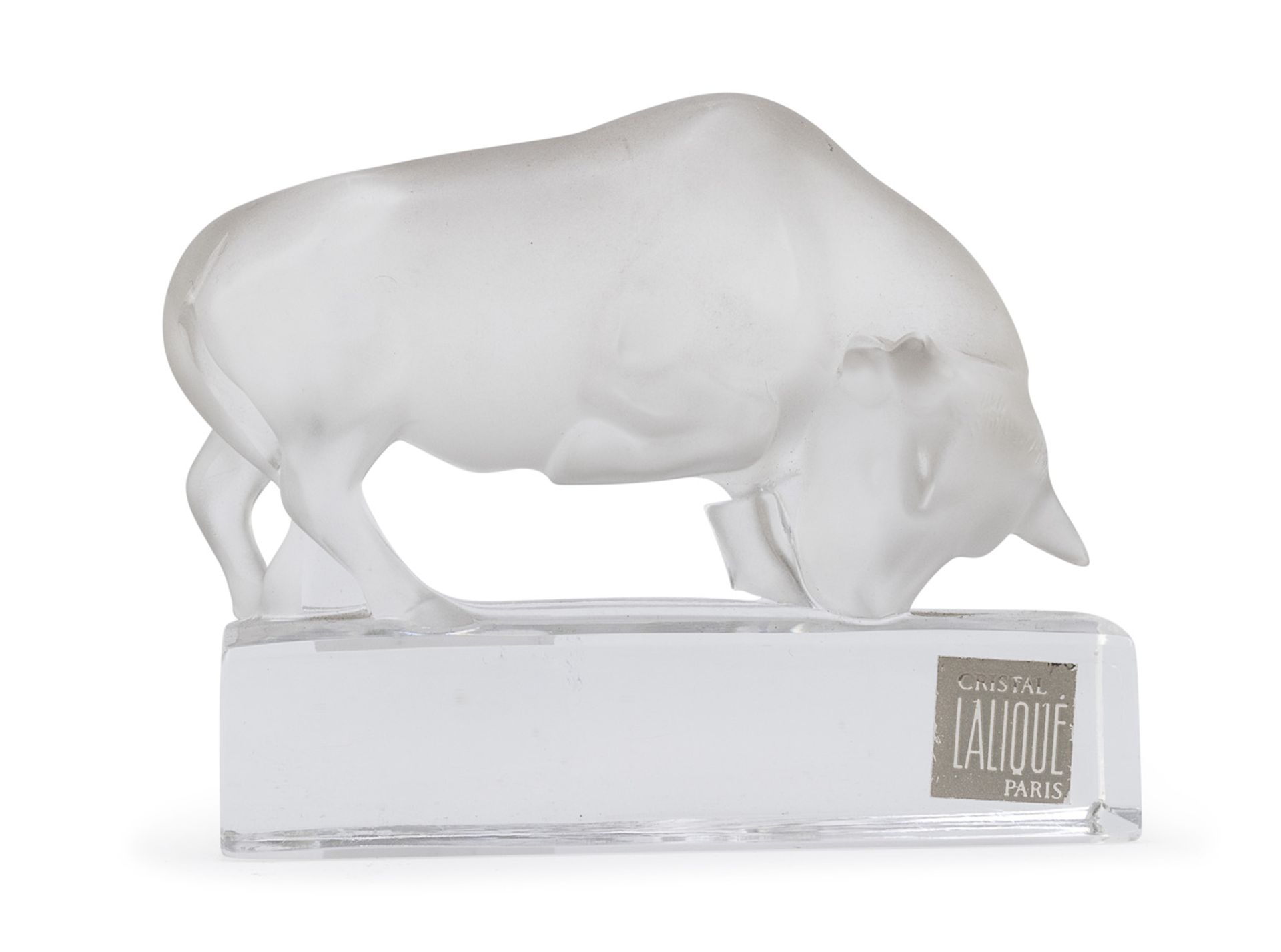 CRYSTAL GLASS BULL LALIQUE FRANCE 1980s